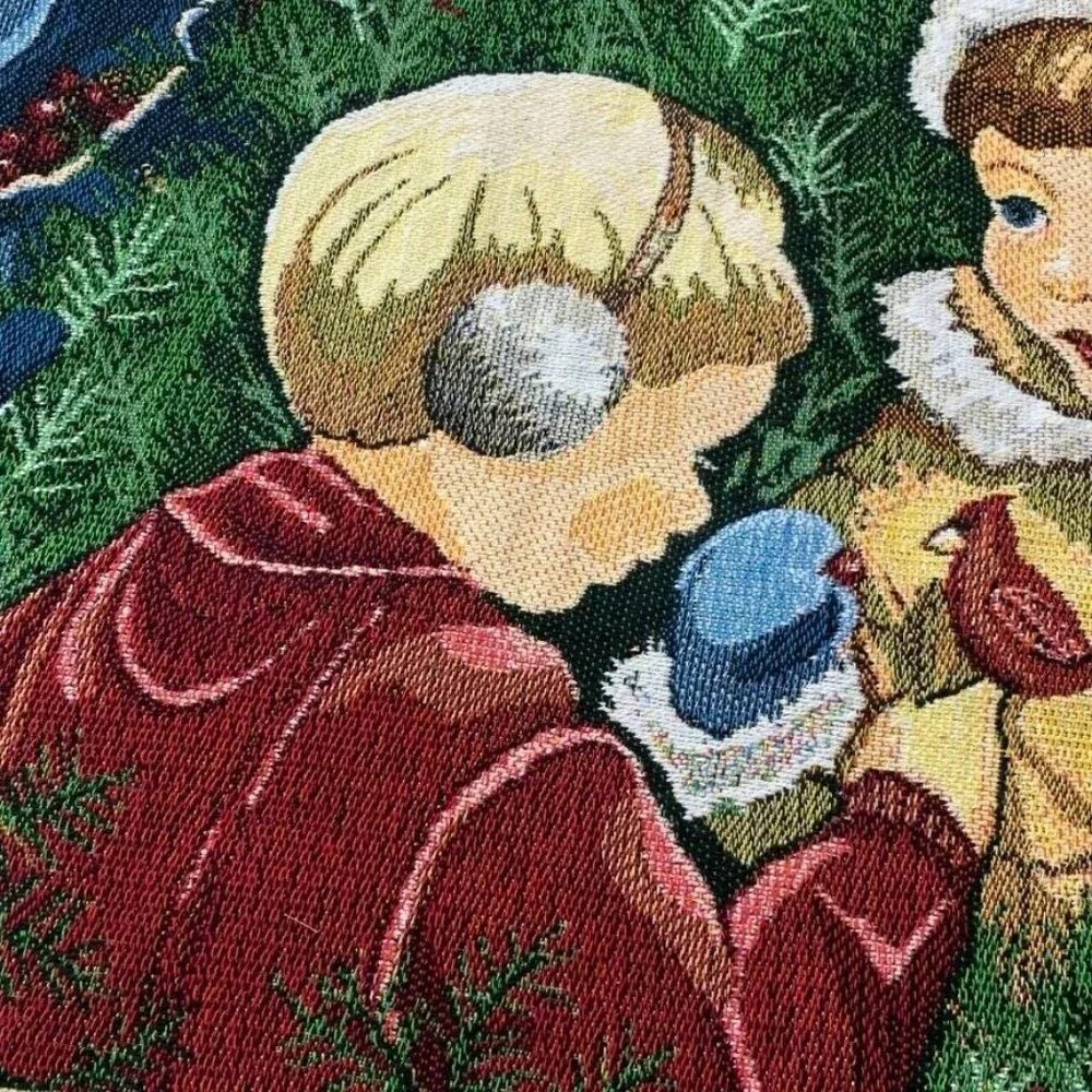 Betty Smith Whiteaker Christmas Tapestry‎ Blanket Throw The Season For Giving